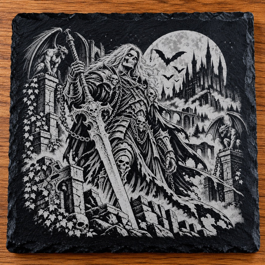 Undead Knight square slate coaster